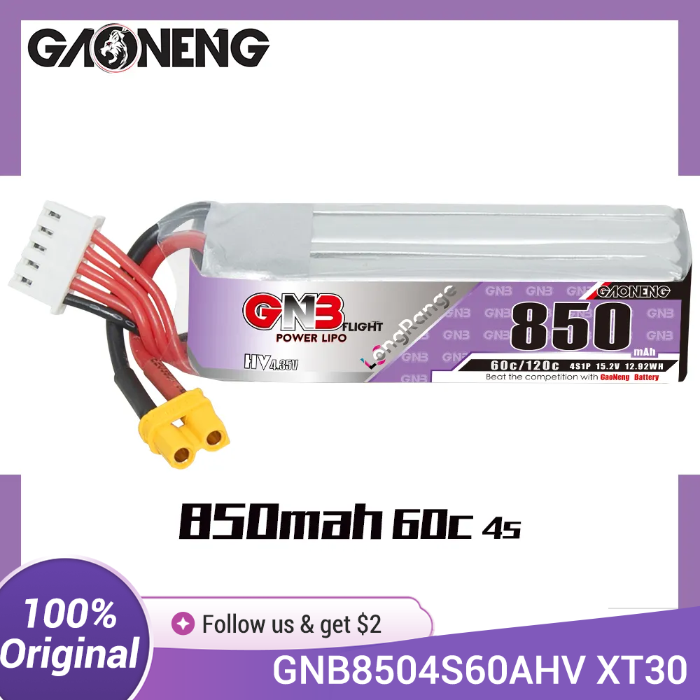 GAONENG GNB LiPo Battery 850mA - Drone Battery 4S recension och pris