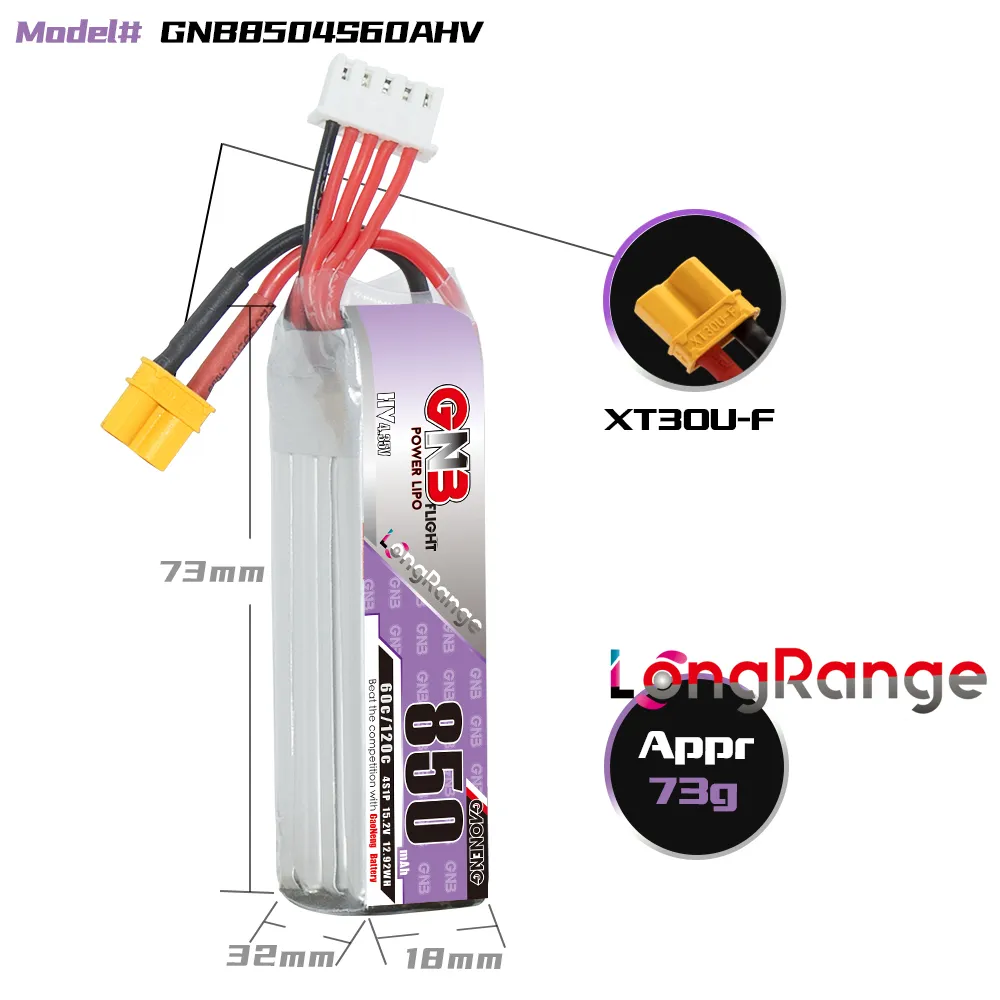 GAONENG GNB LiPo Battery 850mA - Drone Battery 4S recension och pris