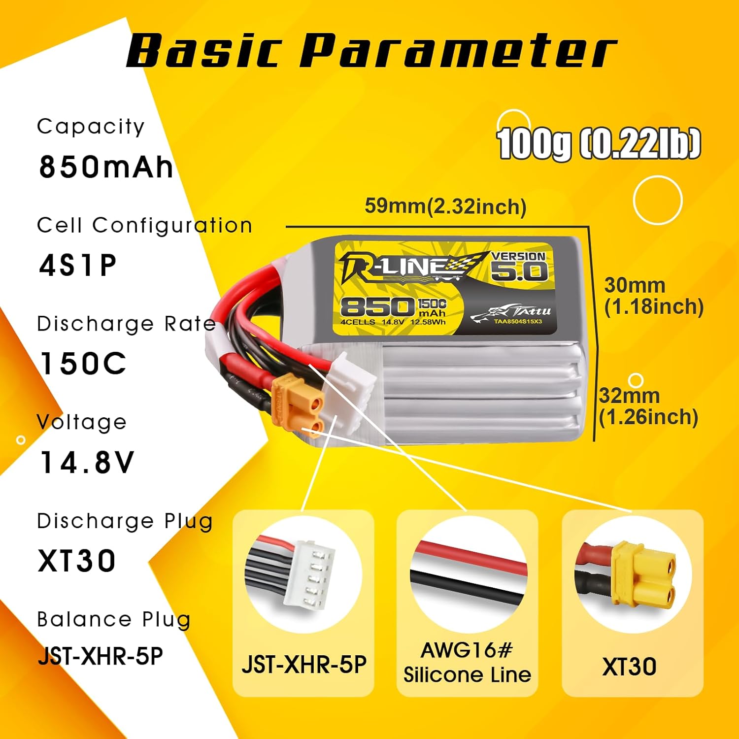 Tattu R-Line 5.0 850mAh 4S 150 - Drone Battery 4S recension och pris